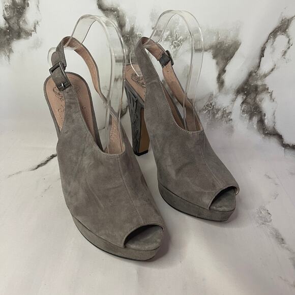 Vince Camuto Duran Peep Toe Heels Size 9.5 - Picture 1 of 11